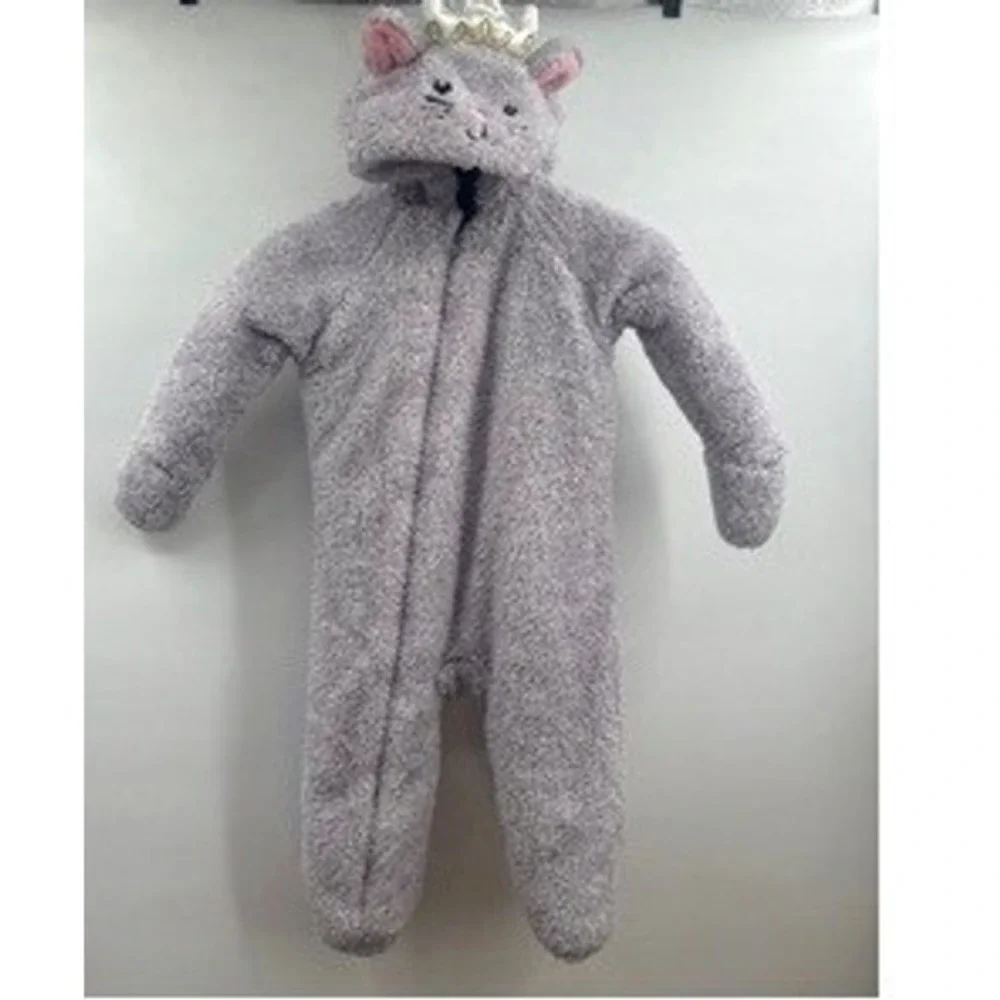 Koala Baby Lavender Princess Cat Plush Fleece Hoodie Suit SZ 18-24M Cozy